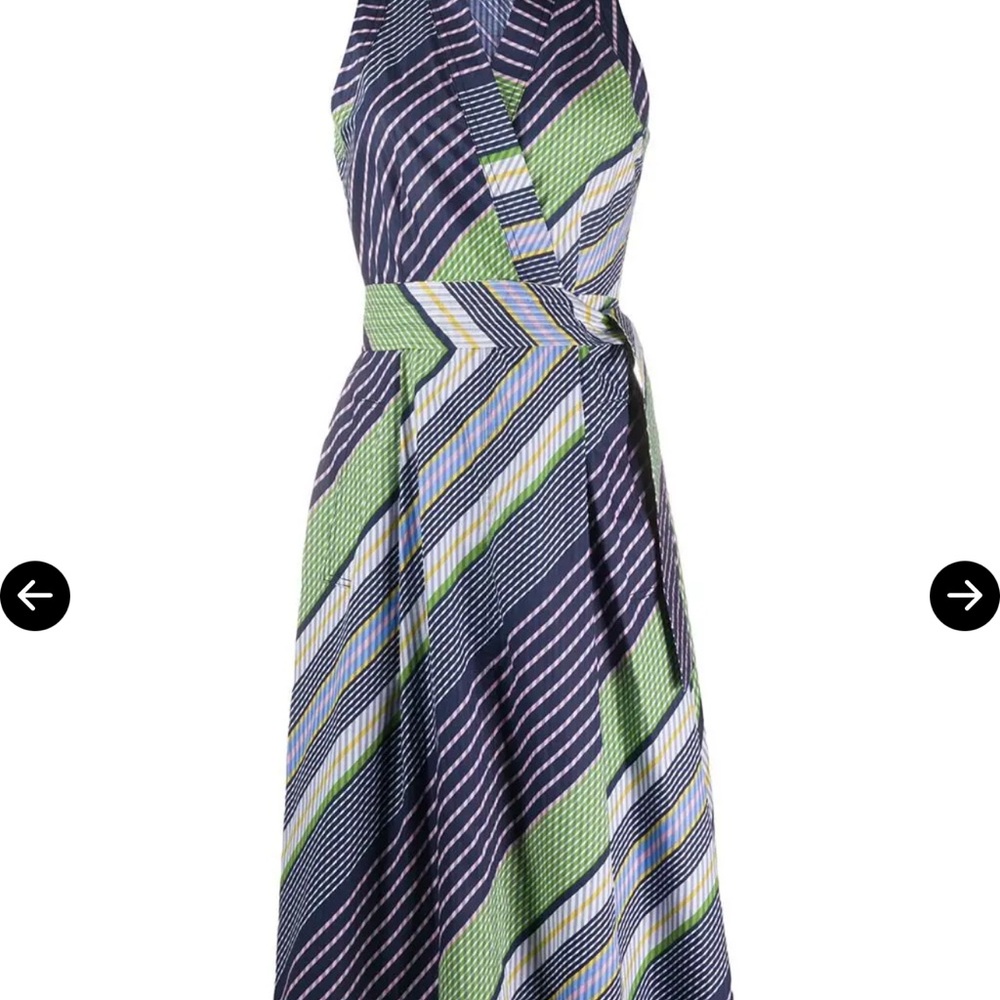Tory Burch Overprinted Striped Midi Dress - Picture 6 of 12